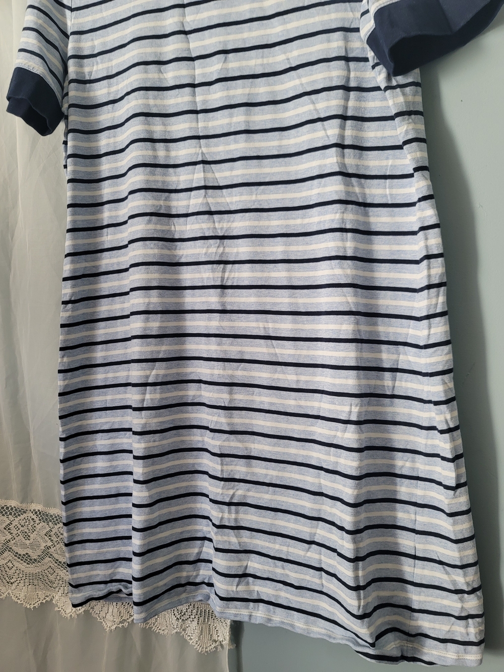 Tommy Hilfiger White and Navy Striped Dress - Picture 4 of 6